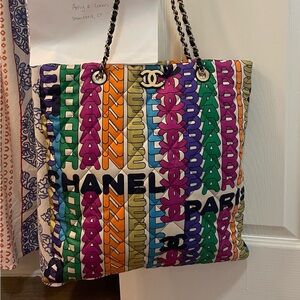Chanel 21SS Rainbow Silk Tote
